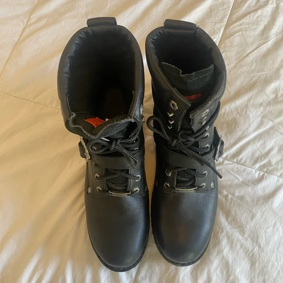 Harley-Davidson Men's NWOT Faded Glory Black Leather Riding Boots - 11 - Picture 3 of 5